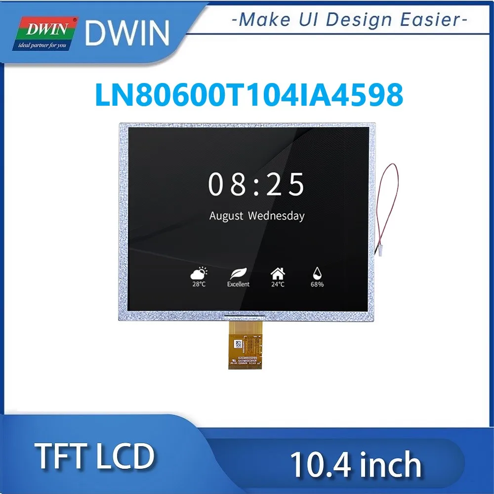 10.4 Inch 800x600 450nit RGB 60PIN TN TFT LCD Display Module Resistive Touch Screen