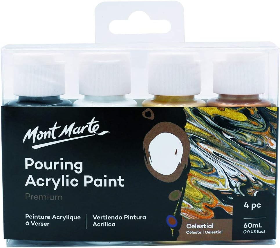 Mont Marte Pouring Acrylic Paint 4-Pieces Set, 60 ml, Ethereal - Picture 8 of 20