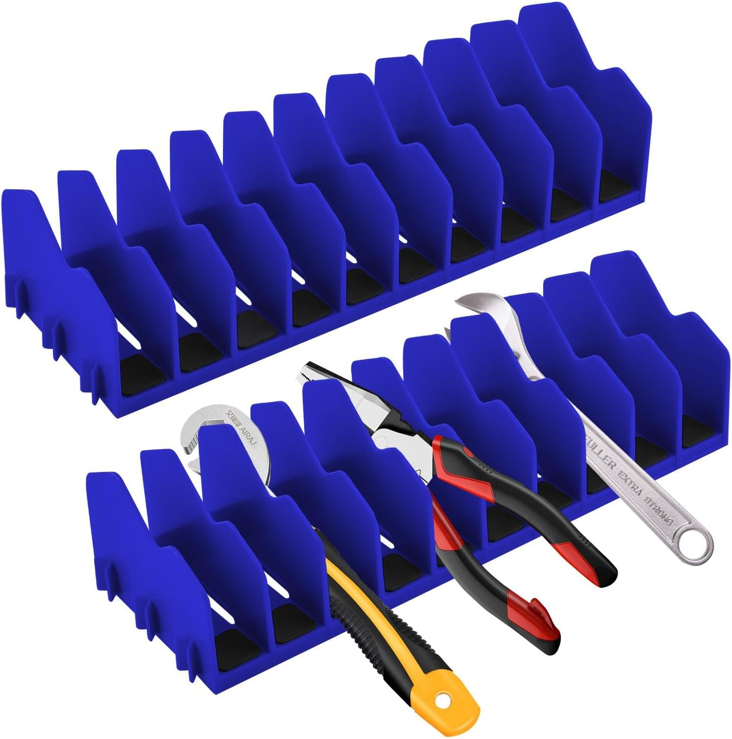 2‑Pack Pliers Organizer, Expandable 20‑Slot Tool Rack with Non‑Slip Base