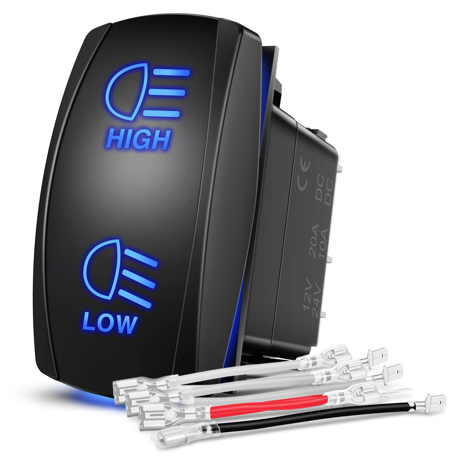 Nilight Rocker Switch High Low Beam Headlights Toggle On Off On Switch DPDT 7Pin