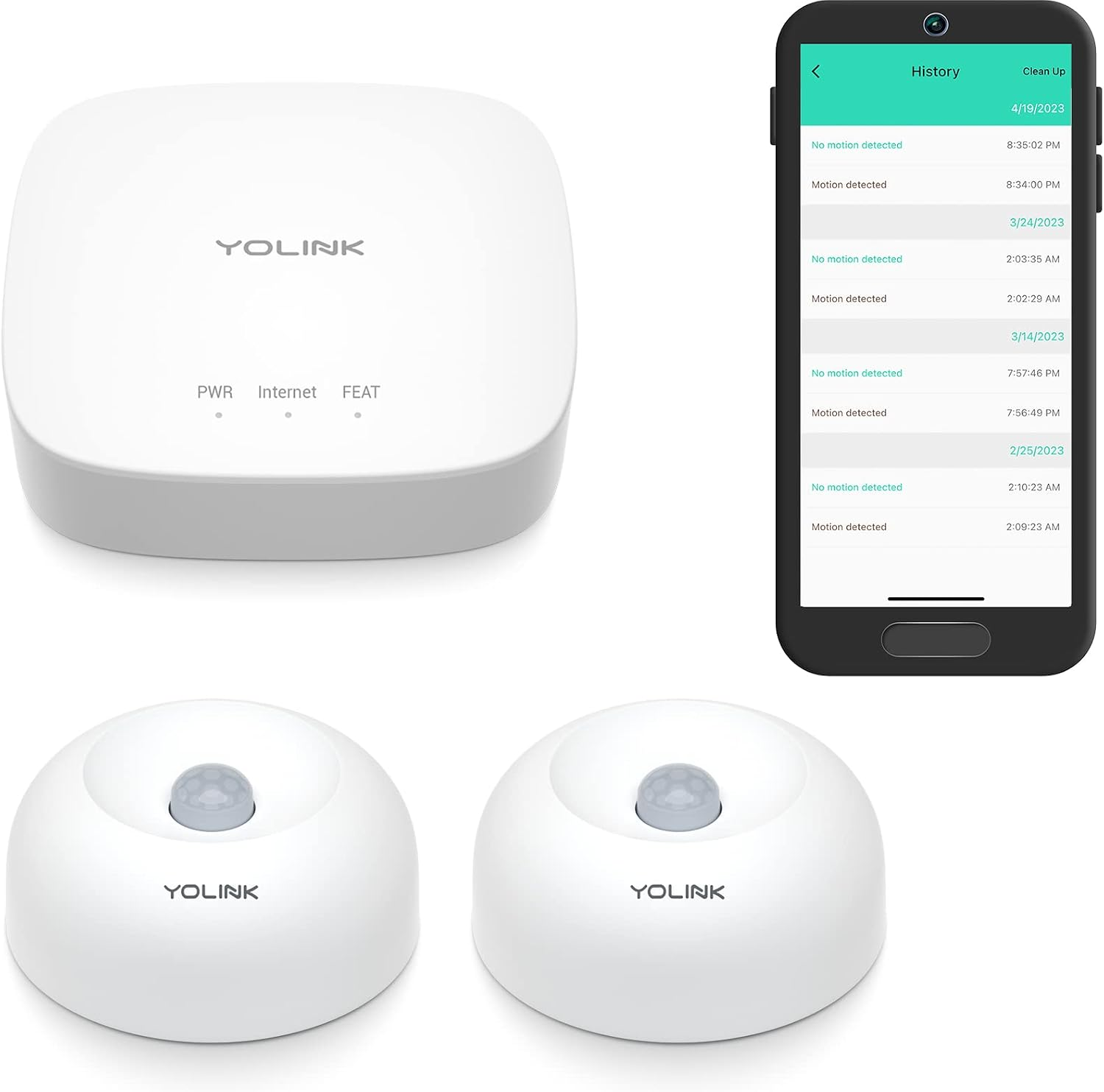 Lora 1/4 Wireless Range Smart Motion Sensors, Indoor Motion Detector, Alexa, IFTTT, Home Assistant, Movement Detector App Alerts Remote Monitor, 2 Pack,  Regular Hub Included