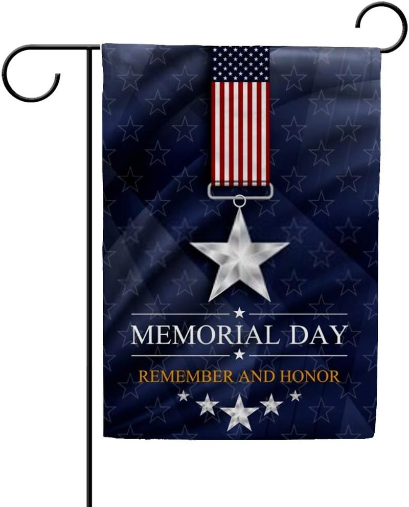 Garden Flags ﻿Memorial Day Celebration Patriotism Decorative Yard Flags Double Sided Design Home Outdoor Decor All Seasons Holidays