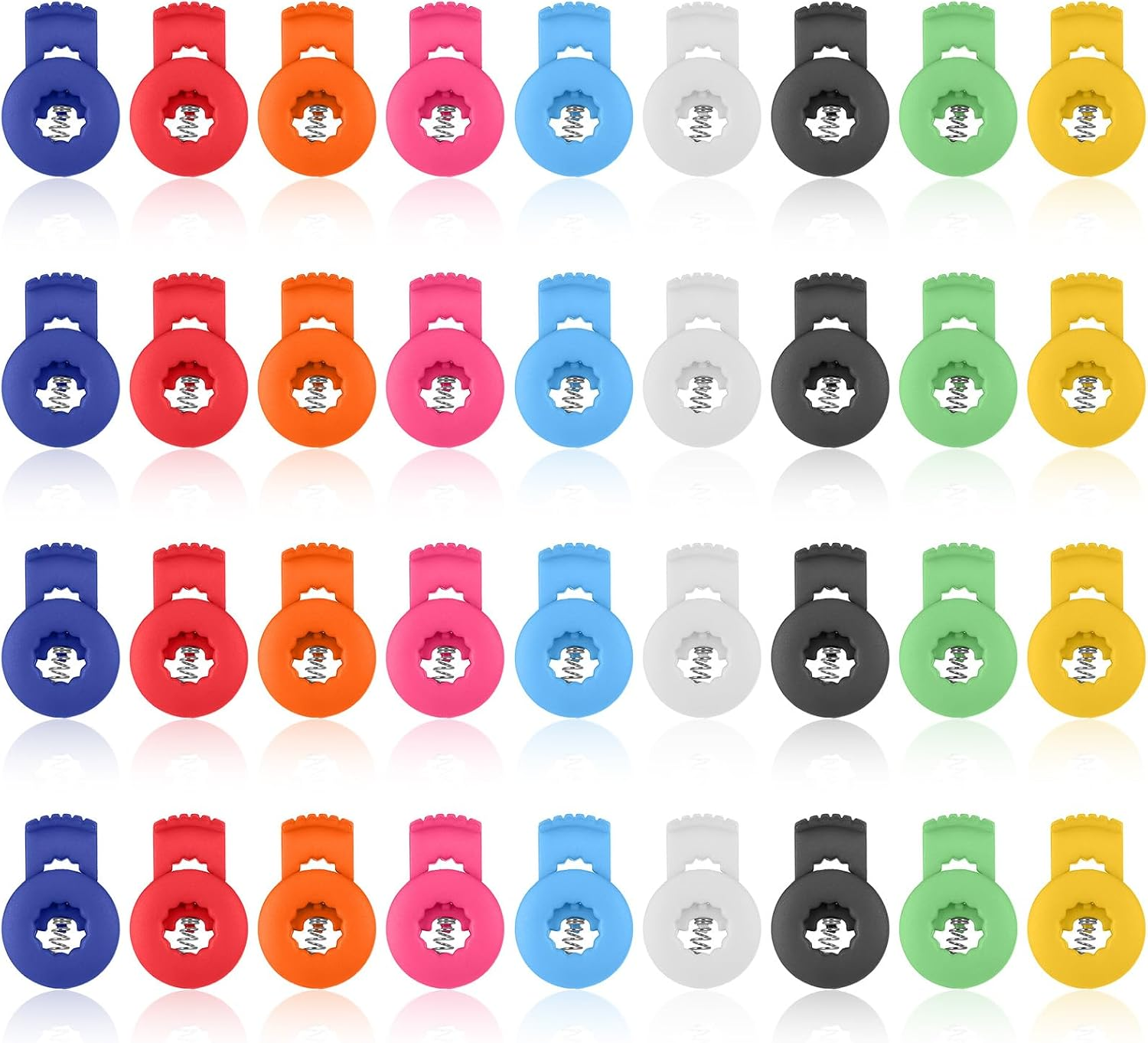 36 Pcs Baseball Glove Locks, Glove Lace Locks, Never Need Tying Knots Again, Gloves Lock Clips for Gloves Repair and Secure Fit - Youth & Adult Players 9 Assorted Colors (4 Each)