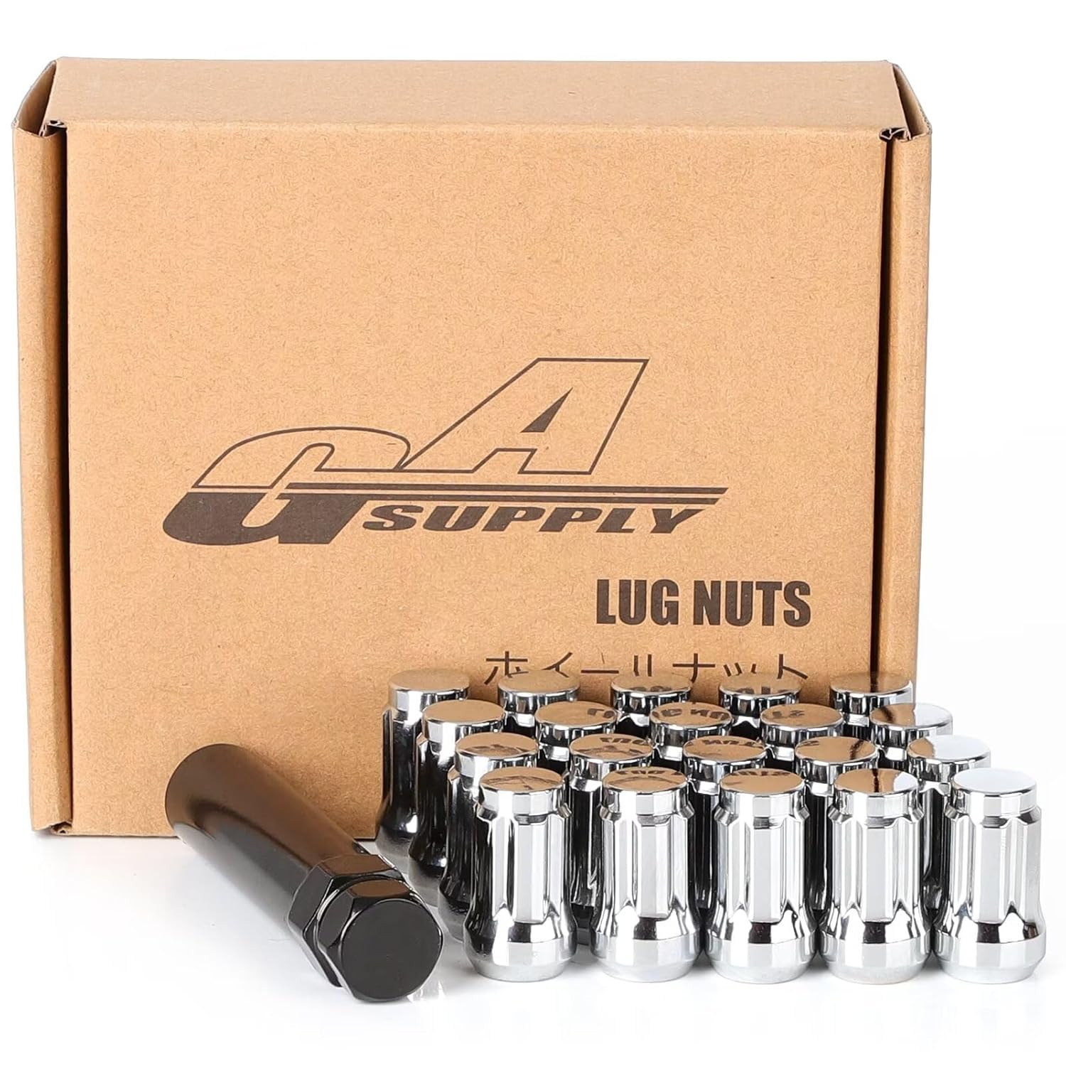 12X1.25 Lug Nuts Spline, M12X1.25 Closed End Acorn Tuner Chrome Lug Nuts, 1.38