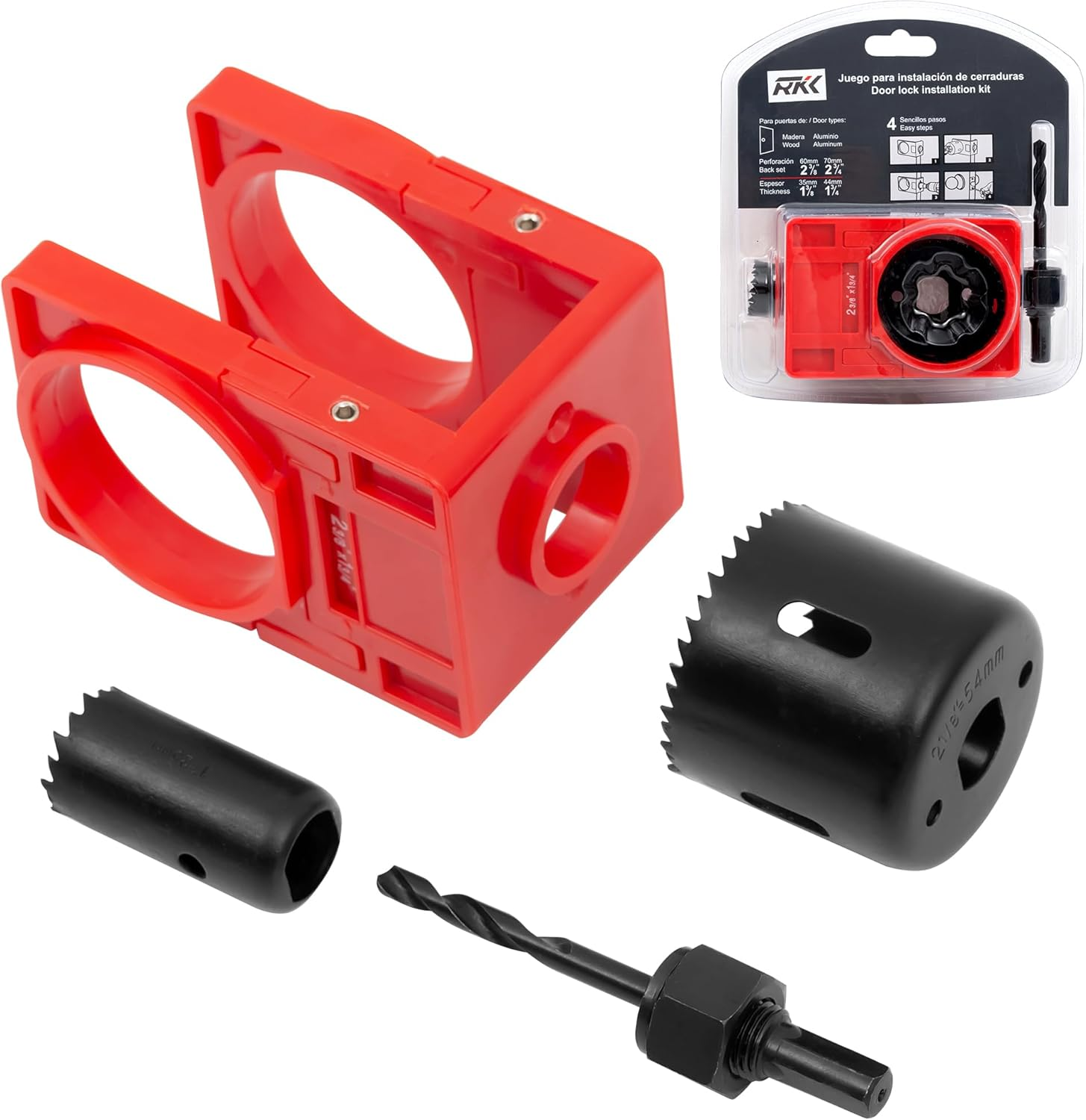 Kit De Instalacion De Cerraduras Para Puertas Madera Metal Broca Guía Cerradura