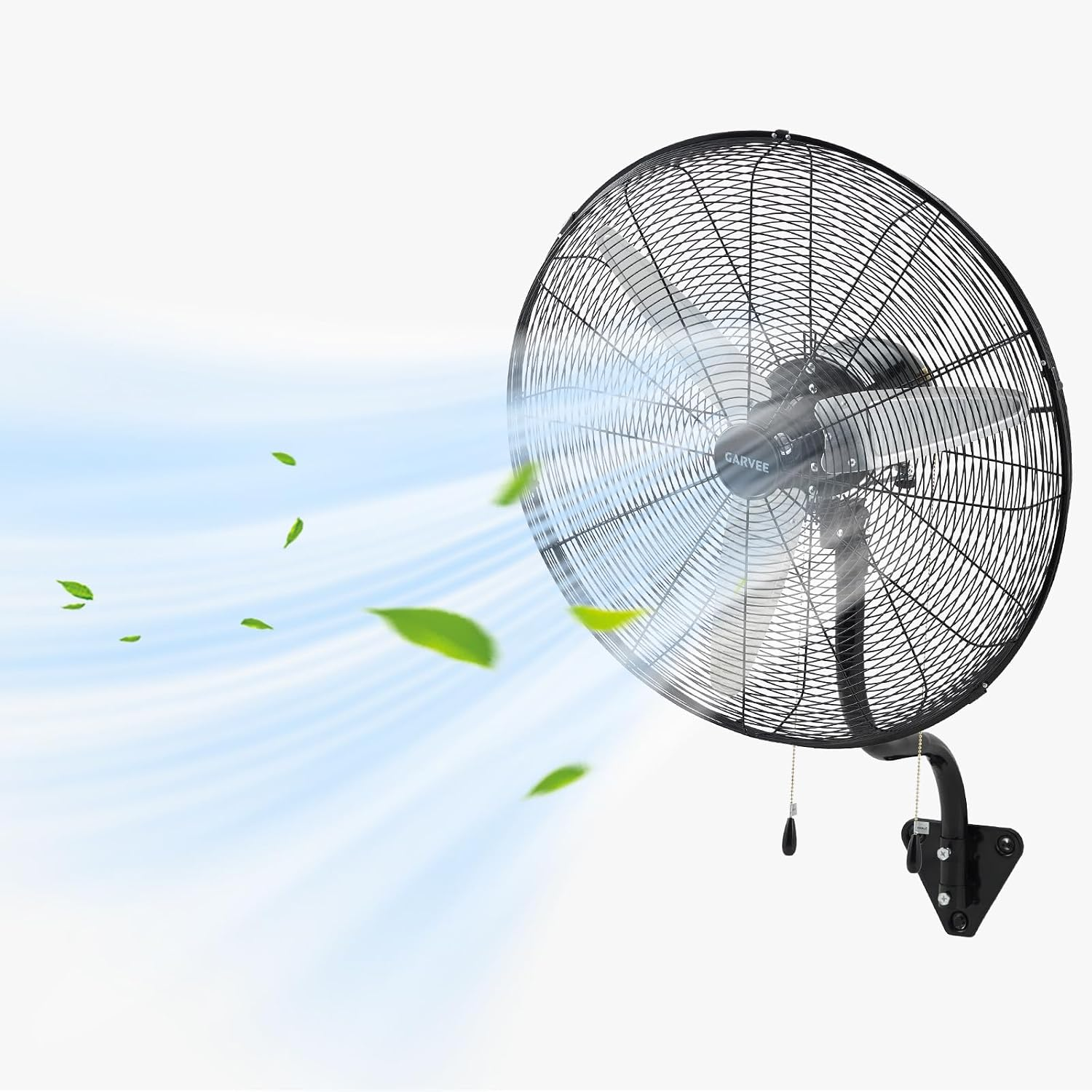 Wall Mount Fan, 26 Inch High Velocity Wall Mount Fan, 4900CFM Industrial Fan with Dual Pull Cord, 3 Speeds | Heavy Duty Oscillating Wall Fan for Garage, Workshop, Patio