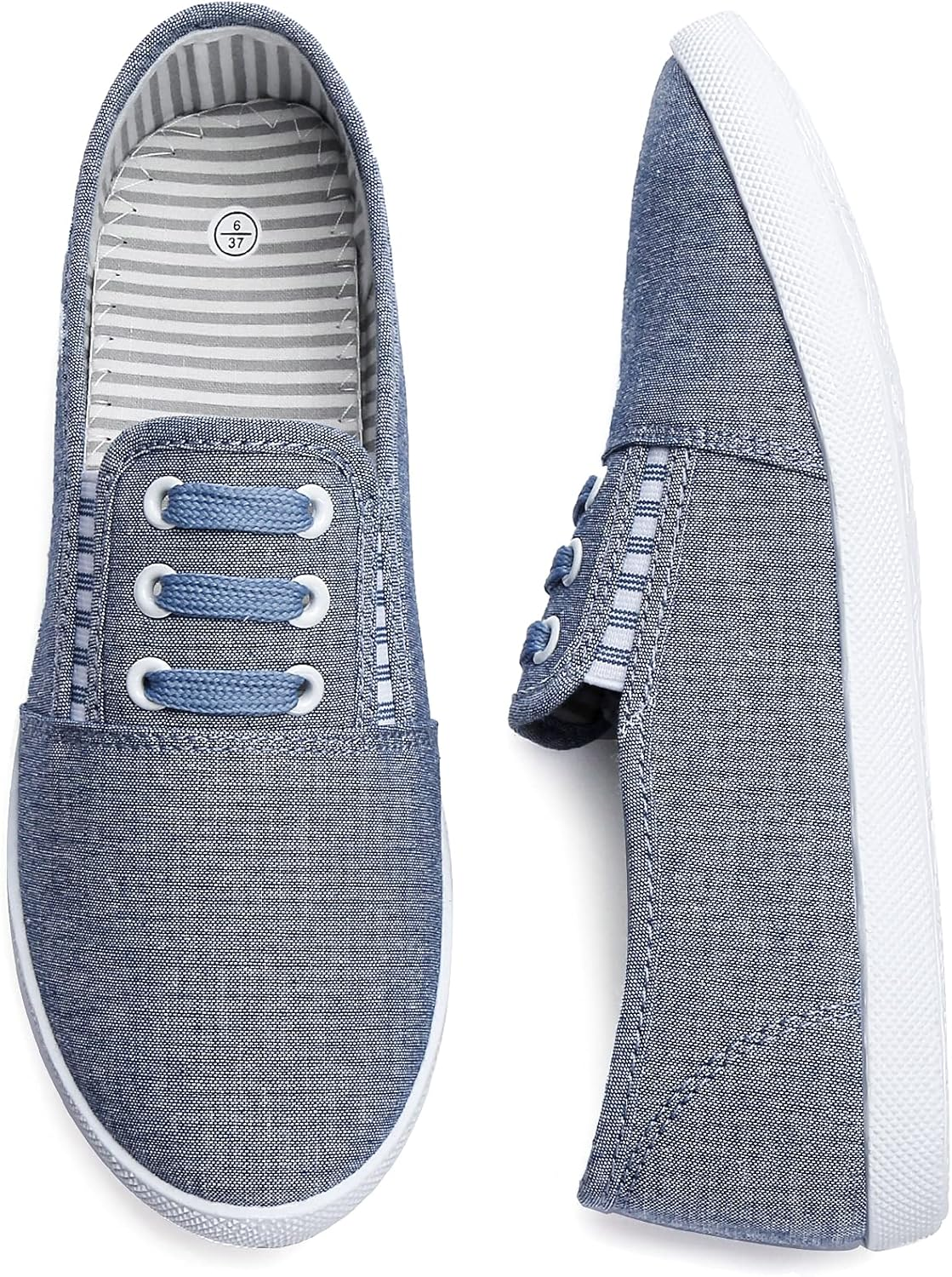 Women’S Canvas Slip on Shoes Sneakers for Women Fashion Comfortable White Black