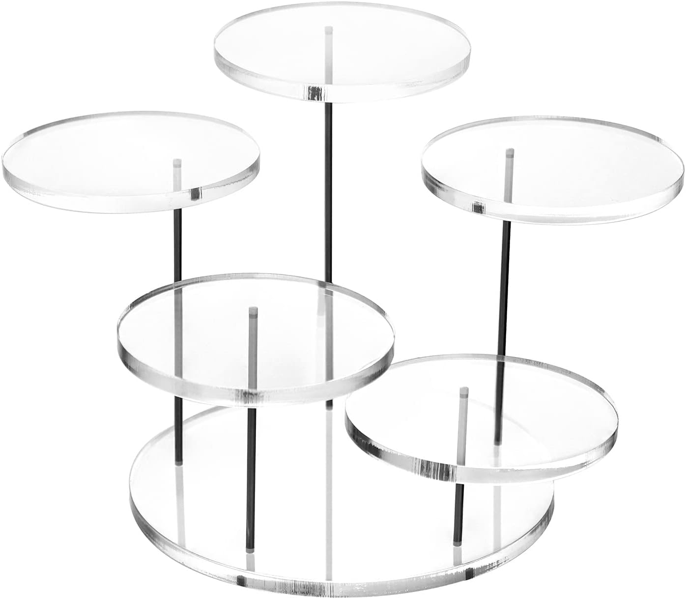 Round Acrylic 5 Tier Display Riser Stand Clear Jewelry Riser for Mini Figures x1