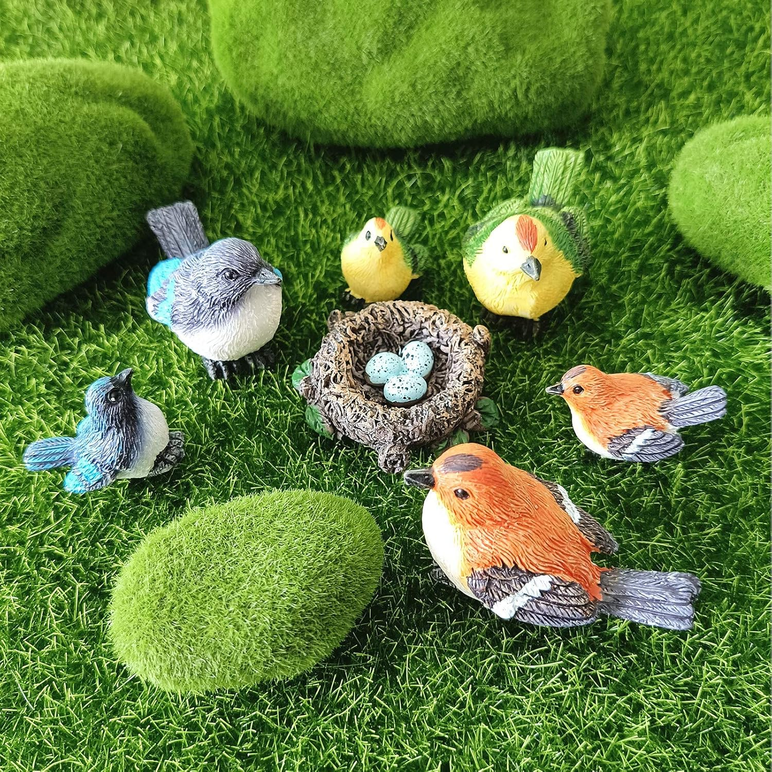 Fairy Garden Accessories,Bird Ornaments for Fairy Garden Resin Bird Figurines DIY Miniature Garden Decor for Patio, Lawn, Micro Landscape, Yard Bonsai Decals and for Home Decoration