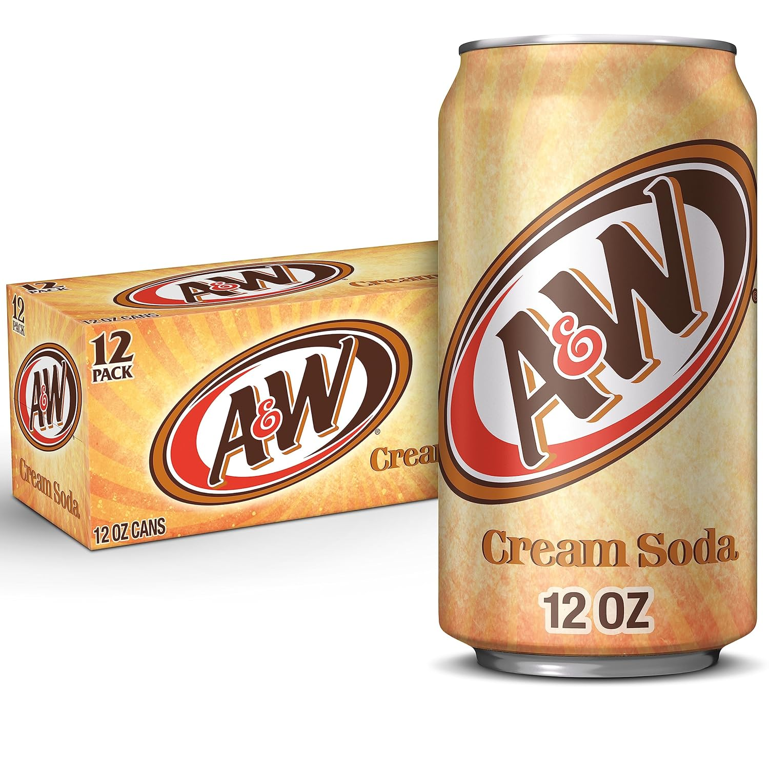 A&W Cream Soda, 12 Fl Oz Cans, 12 Pack