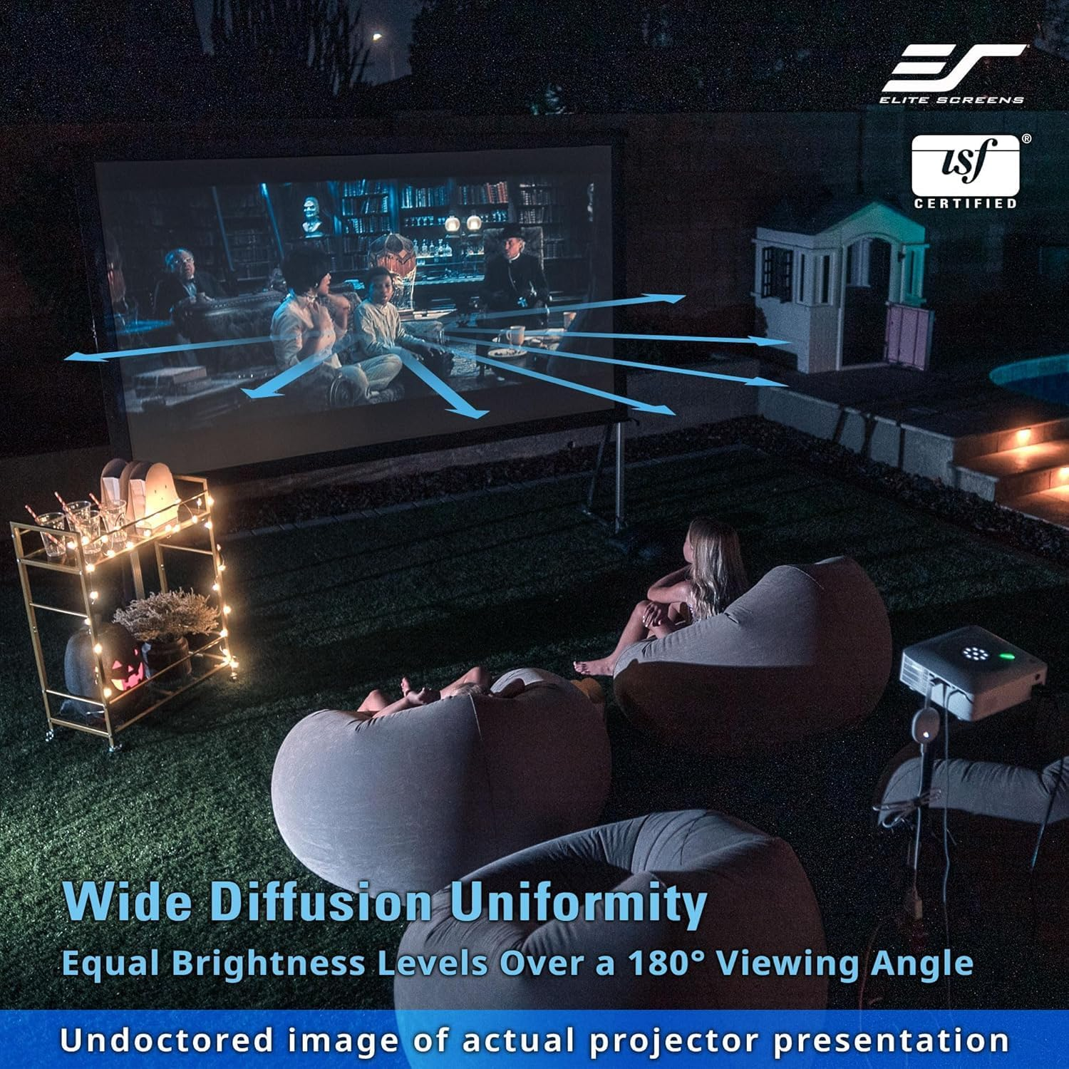 Elite Screens OMS120H2 Yard Master 2 Outdoor Projector Screen with Stand, 16:... - Picture 3 of 14