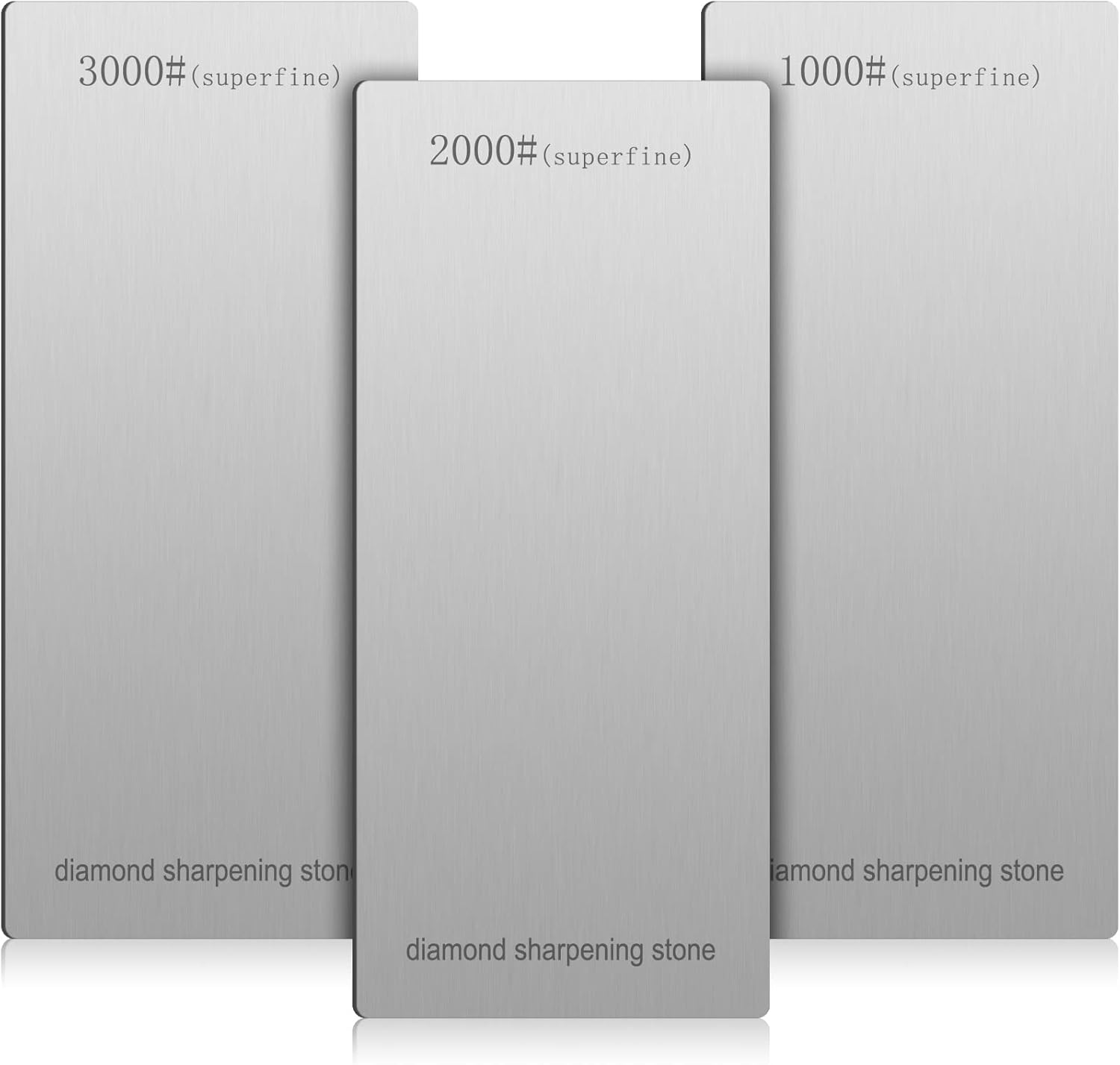 3 Pieces Diamond Sharpening Stone Diamond Knife Sharpener Plate Honing Whetstone for Kitchen Sharpening Dull, Blunt or Tired Edges (1000/2000/ 3000 Grit)