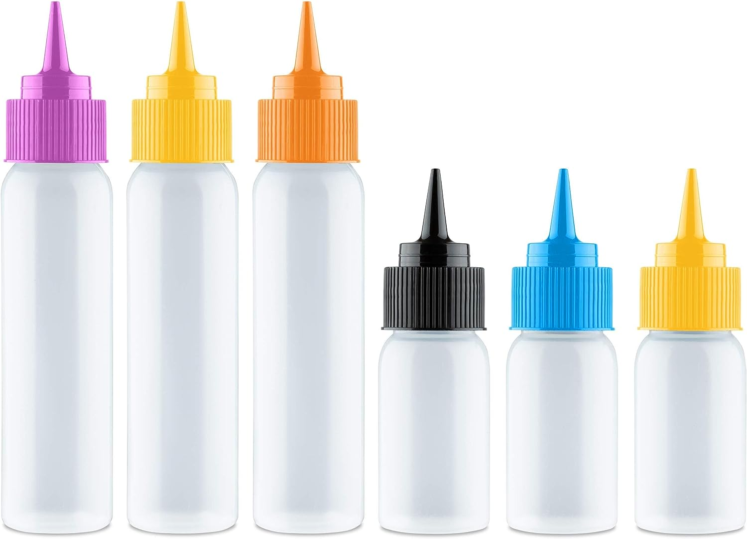 Free Hand Writer Bottles - 6 Easy Small Squeeze Bottles - 3 Each (1 and 2 Ounce) - Cookie Cutters, Cake and Baking Decoration, Food Coloring & Royal Icing Supplies for Writing (6 Bottles)