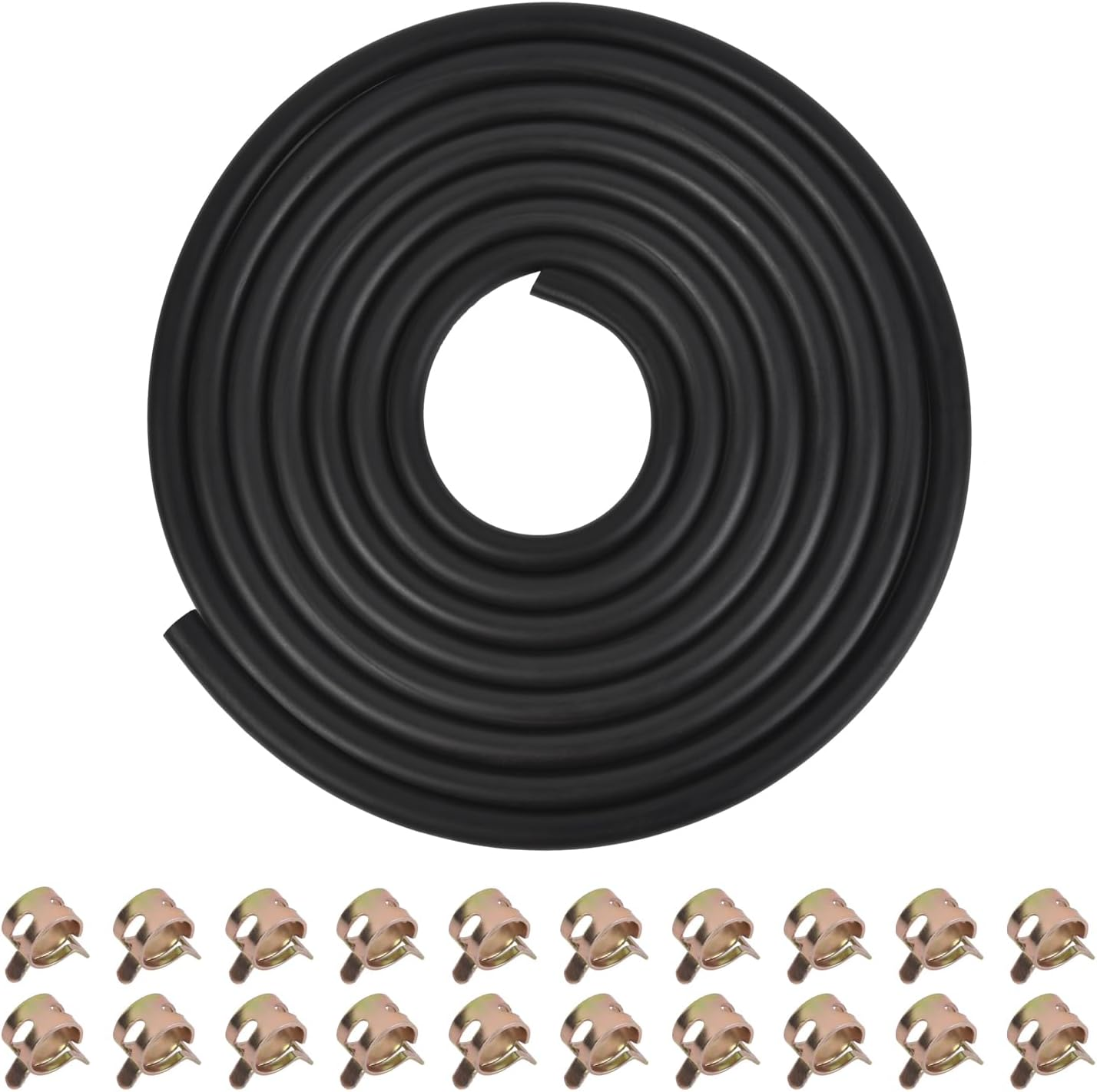 1/4 Inch ID Fuel Line Hose 10 Feet Gas Line Small Engine Generator 20 Clamps