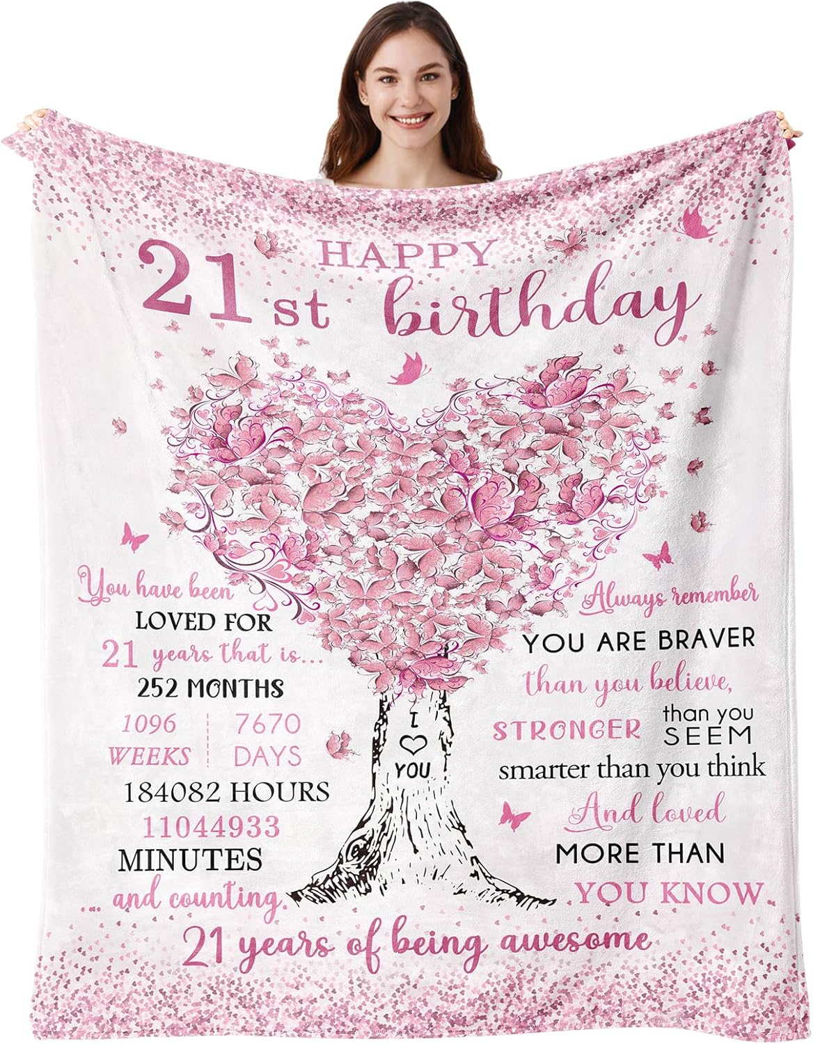 21St Birthday Gifts for Her, 21St Birthday Decorations, 21 Year Old Birthday Gifts for Her, Gifts for 21St Birthday Female, Best Gifts for 21 Year Old, 21St Birthday Gift Ideas Blanket 50