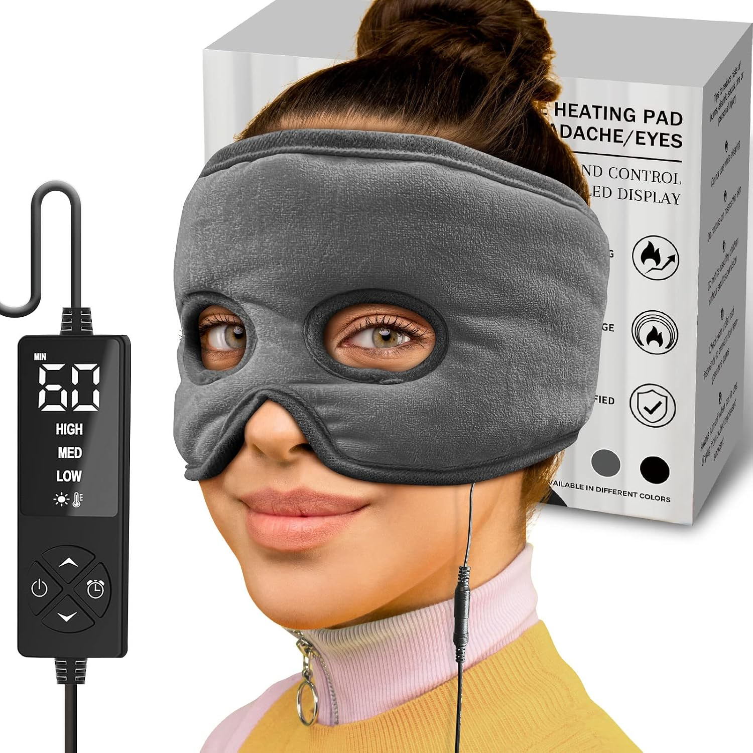 Electric Sinus Relief Mask with Adjustable Heat for Headaches