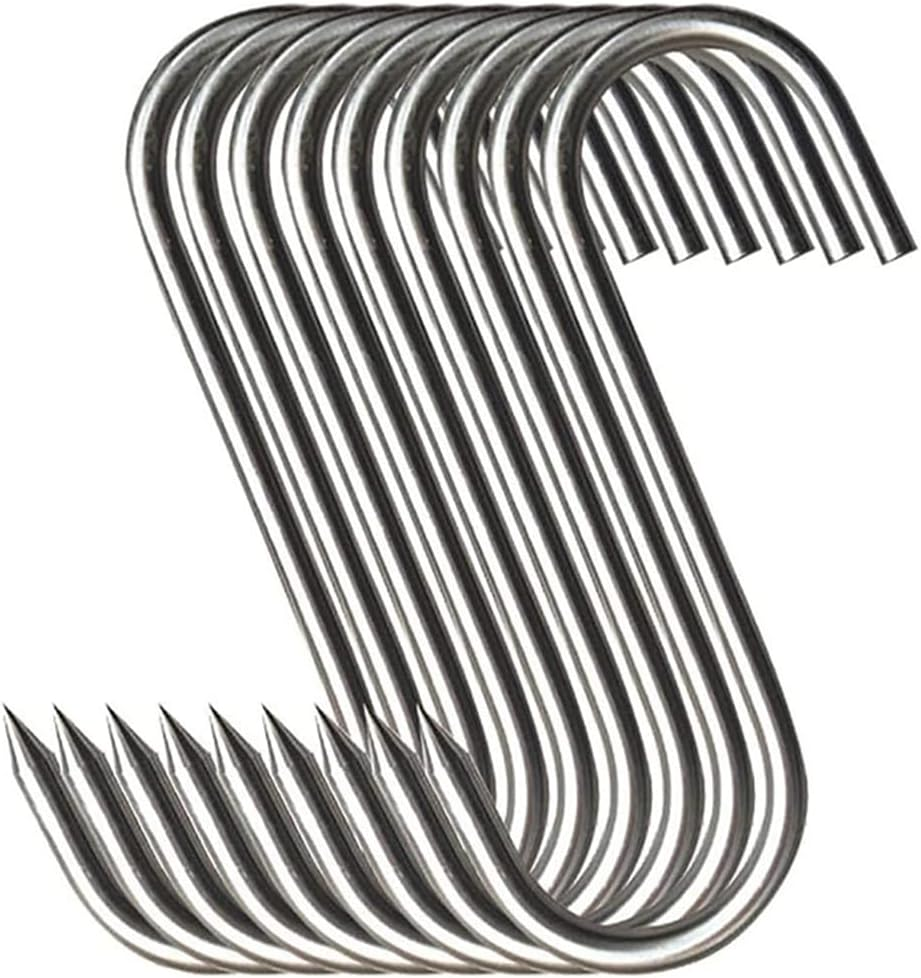 Meat Hooks,Premium Stainless Steel Butcher Hook Smoking Hooks, Meat Processing for Hanging, Butchering, Smoking, BBQ, Grilling, and Hanging Drying Tool (5.9IN 20PCS)