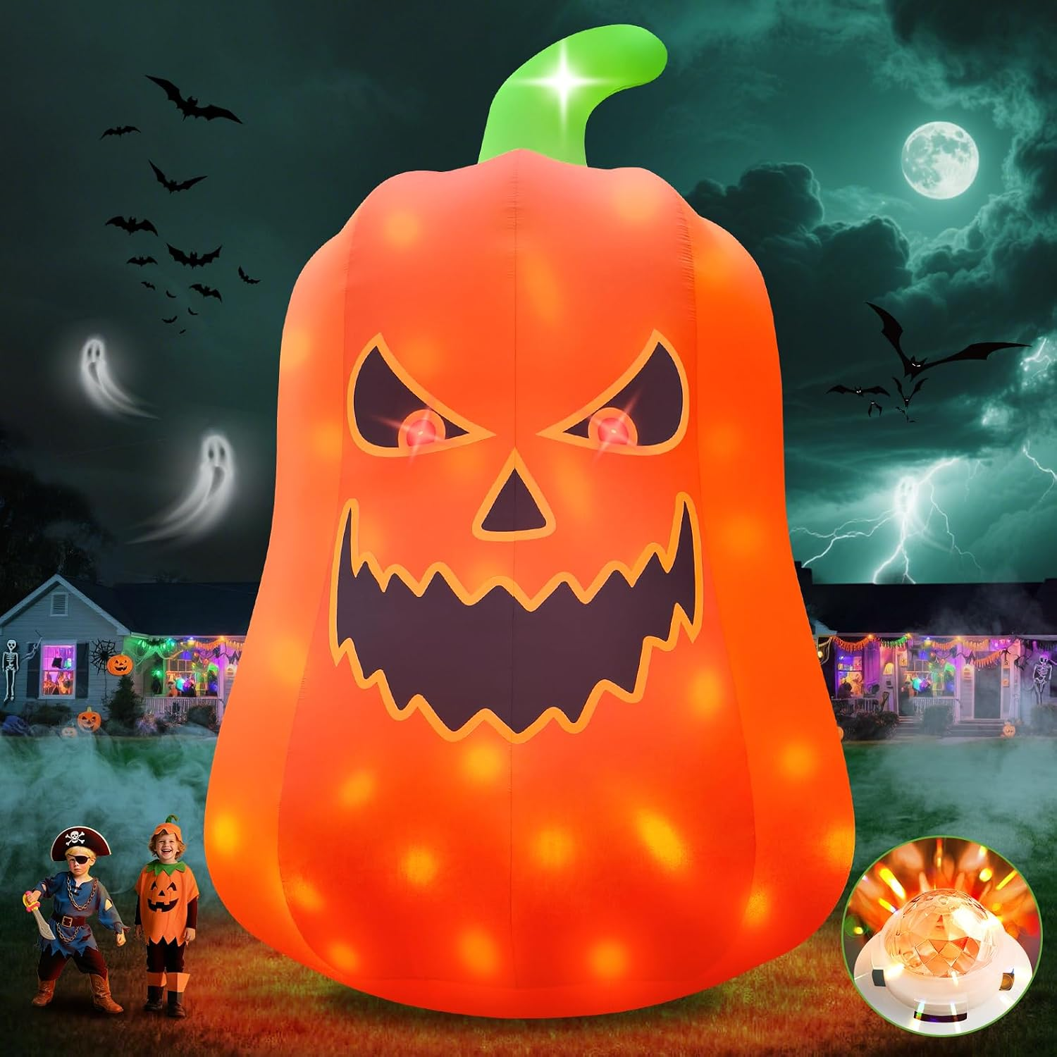 20Ft Tall Halloween Inflatables Pumpkin Outdoor Decorations Giant Pumpkin Ghost