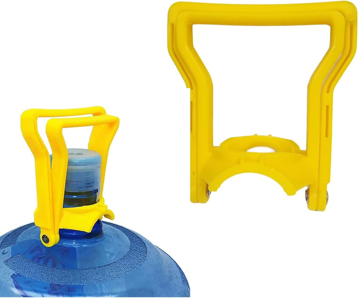 Multifunctional Advanced Ergonomic 5 Gallon Water Bottle Carrier, Fit 5 Gallon Bottle Caps, Lift with Handle (Yellow)