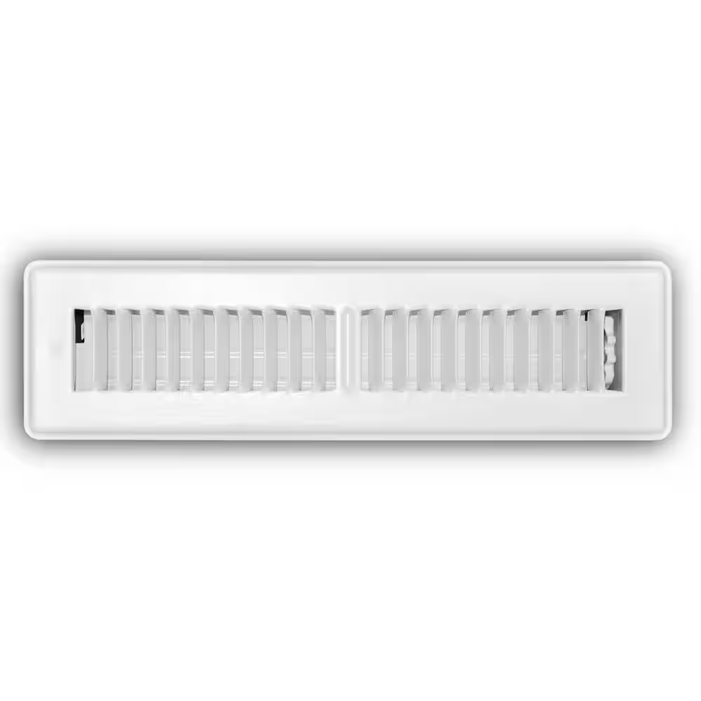 2 In. X 12 In. 2-Way Steel Floor Register in White