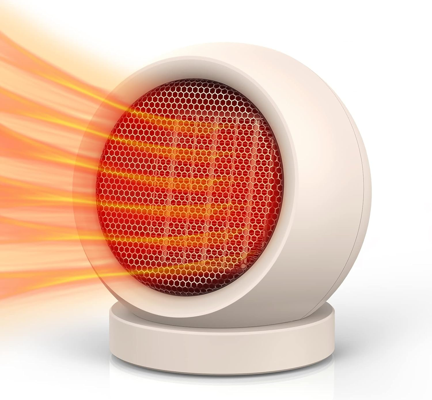 Space Heater,Ptc Ceramic/Portable Electric Desktop Heater High Output Desktop Heater for Home Bedroom Office Desk Indoor Use(Light Brown)