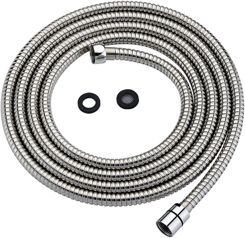 Purelux Shower Head Hose 118 Inches (3 Meters or Approx. 10 Feet) Extra Long Handheld Showerhead Extension, Universal Replacement Made of Stainless Steel Polished Chrome