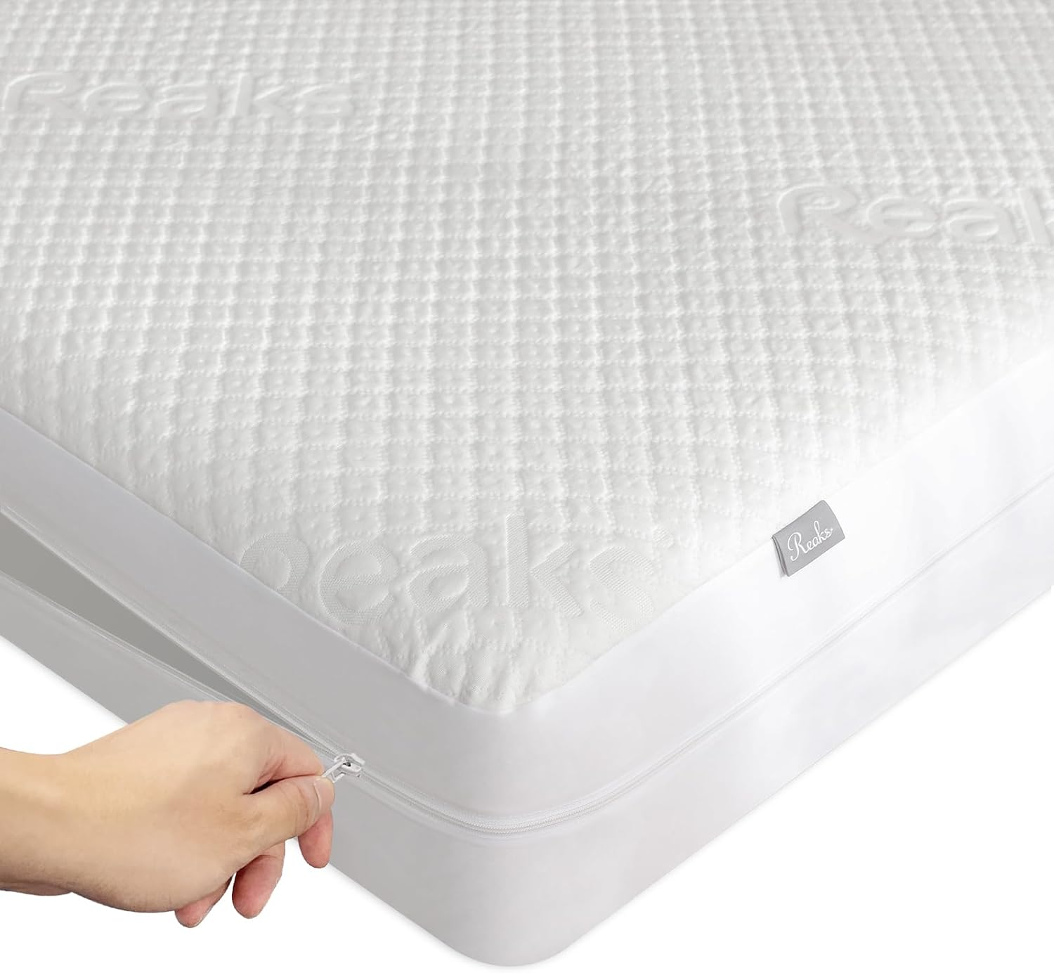 Queen Size Bamboo Rayon Mattress Protector with Zipper - 100% Waterproof Zippered Mattress Cover - Soft & Cooling Noiseless Bed Mattress Covers - Top Removable Mattress Encasement 10-12