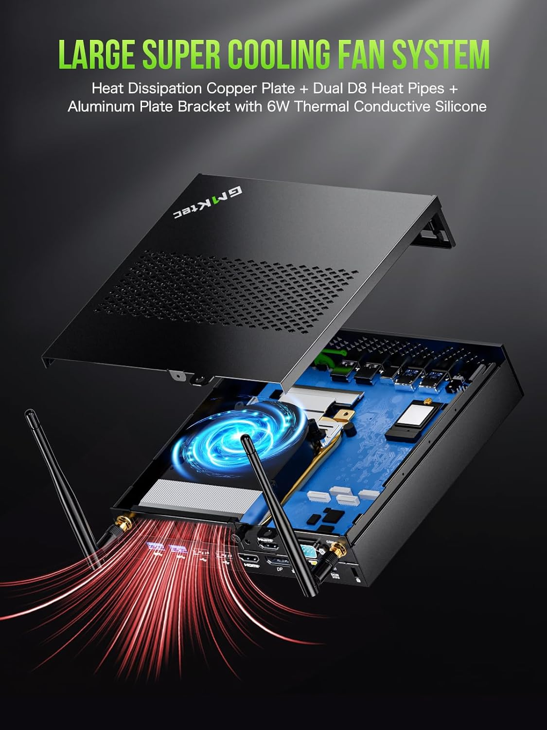 GMKtec Mini PC Intel Core i9 13900HK(Turbo 5.4GHz) 32GB DDR5 2TB SSD NVMe Min... - Picture 9 of 14