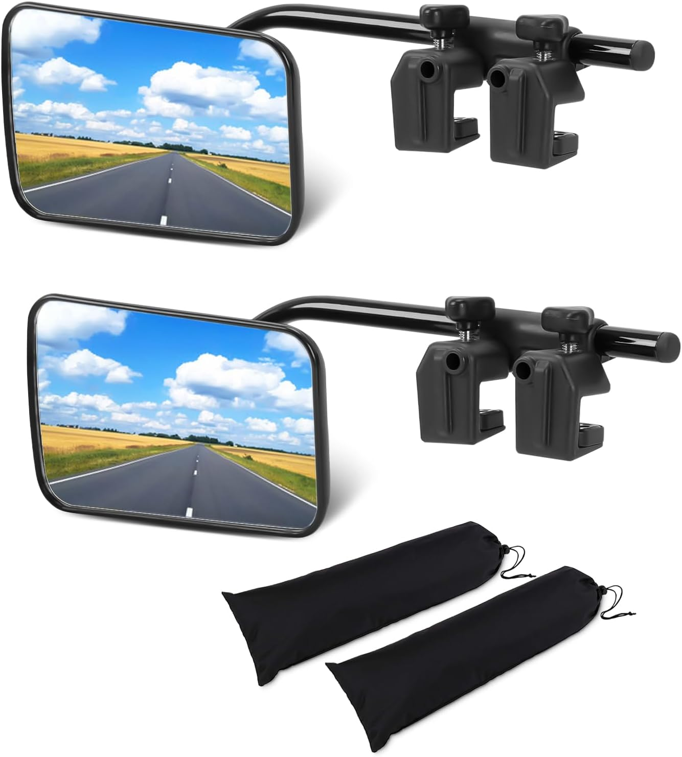 Universal Clip on Towing Mirrors Extensions for Towing, 360 Degree Adjustable Rotation Side Mirror Extenders for Towing,Tow Mirrors for Car Truck Trailer RV SUV, 2 Packs TYPE1