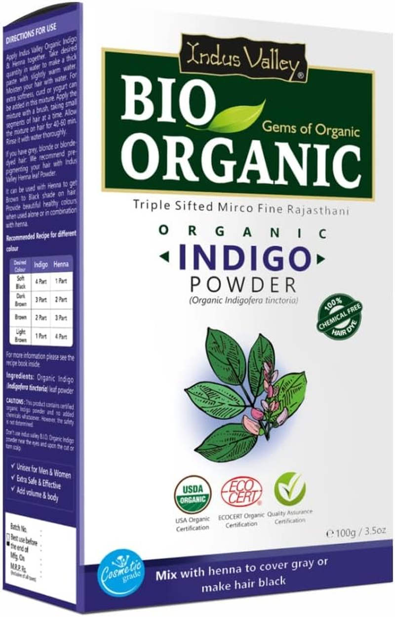 Indus Valley Bio Organic Natural Henna Hair Color Dark Brown 100gm| 100% Gray... - Picture 7 of 10