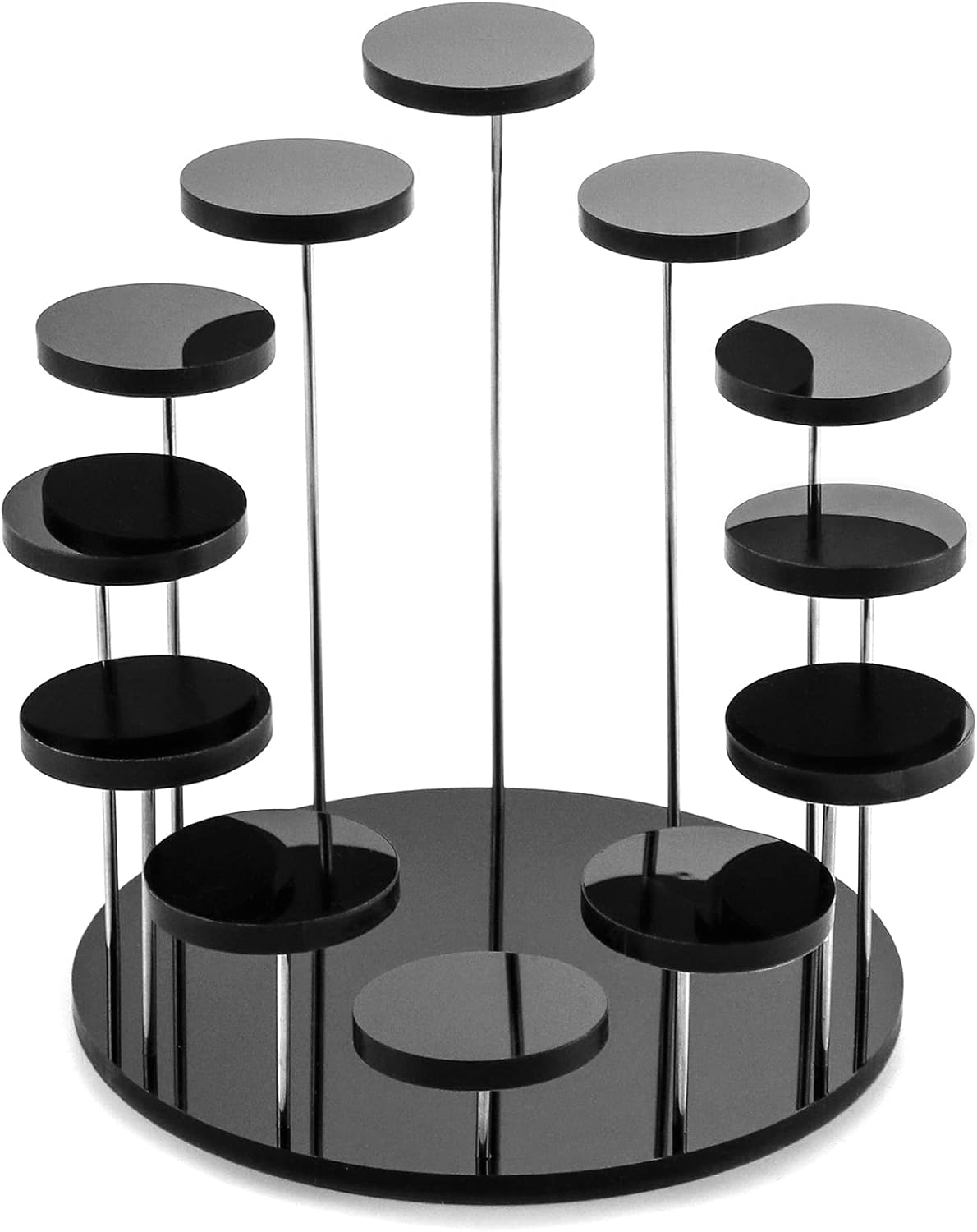 round Acrylic Products Display Riser Stands, 12 Tier Jewelry Display Stands for