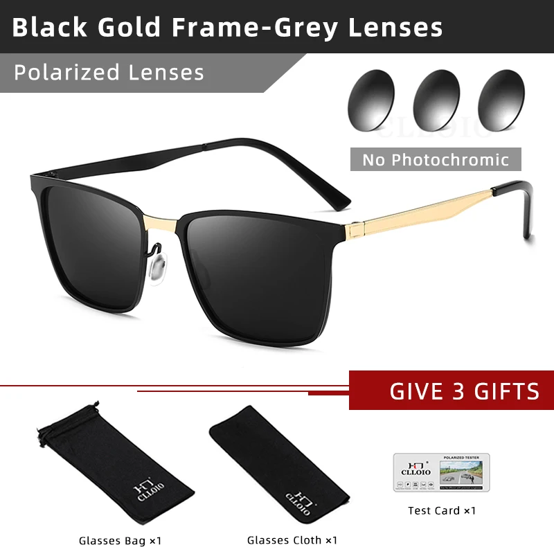 Square Photochromic Polarized Sunglasses for Men Women Fashion Travel Driving Anti-Glare Sun Glasses Male Oculos De Sol