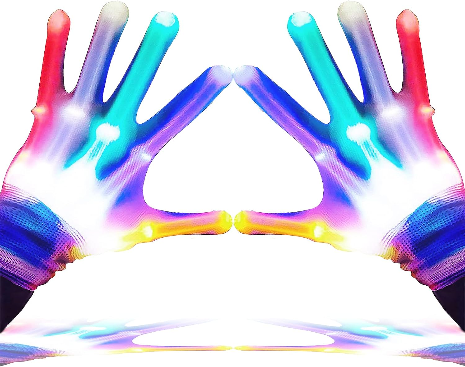 LED Finger Light Gloves for Kids & Teens, 5 Colors 6 Modes – Party Fun
