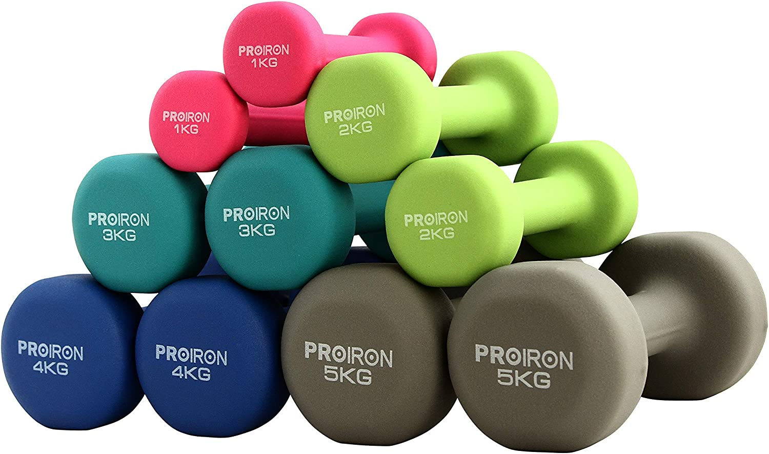 PROIRON Dumbbells Anti-Slip Neoprene Dumbbell Soft-Touch Grip Hand Weights Ho... - Picture 2 of 20
