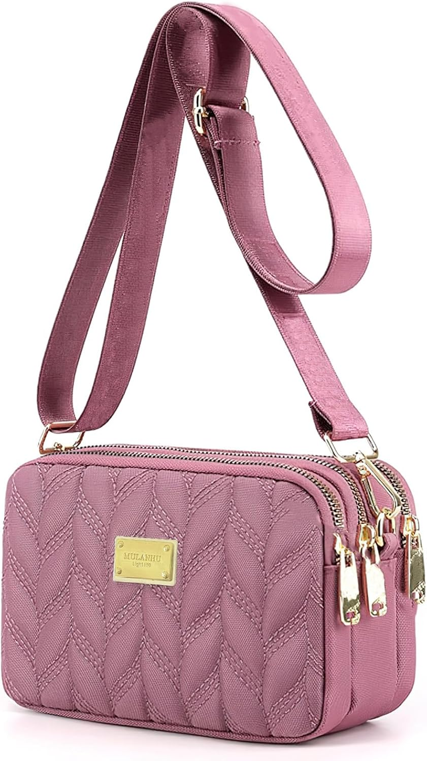 Small Crossboby Purse for Women - Waterproof Nylon Crossbody Phone Purse Shoulder Bag with Adjustable Strap
