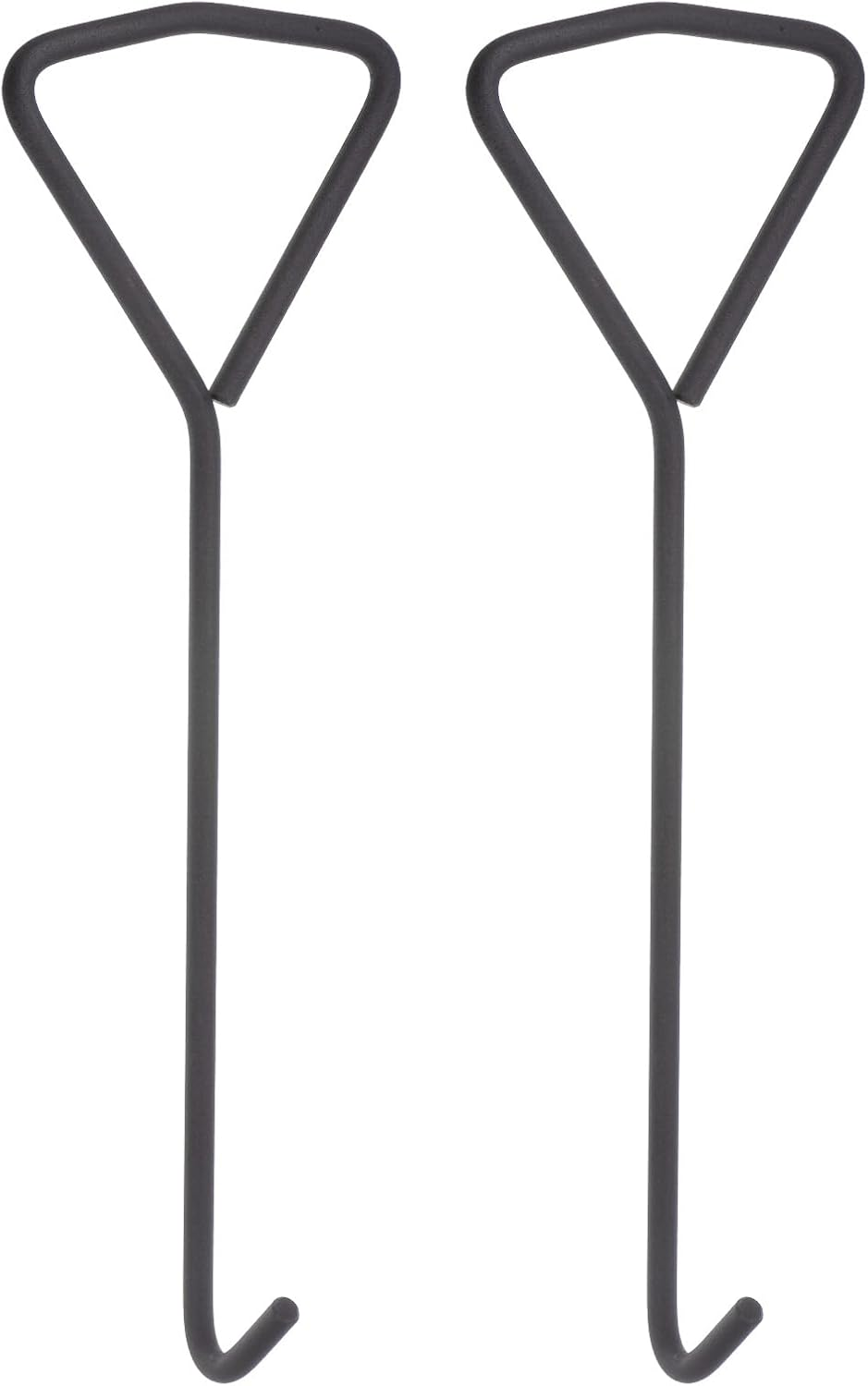 2Pcs 15.8" Manhole Hook Versatile Manhole Cover Lifter Heavy Loading Carbon Steel Lid Puller with Rotated Handle for Manhole Covers & Storm Drain Cover, Black