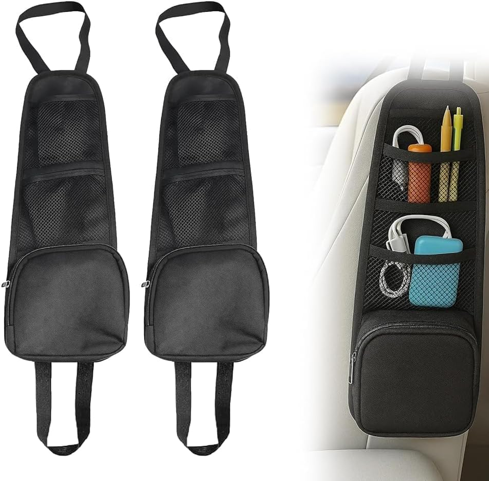 2 Stück Auto Organizer Beifahrersitz, Autositz Seiten Organizer Aus Robustem 600D Oxfordstoff - Faltbare Aufbewahrungstasche Für Beifahrersitz, Ideal Für Snacks, Handy, Kinder Spielzeug & Reisezubehör