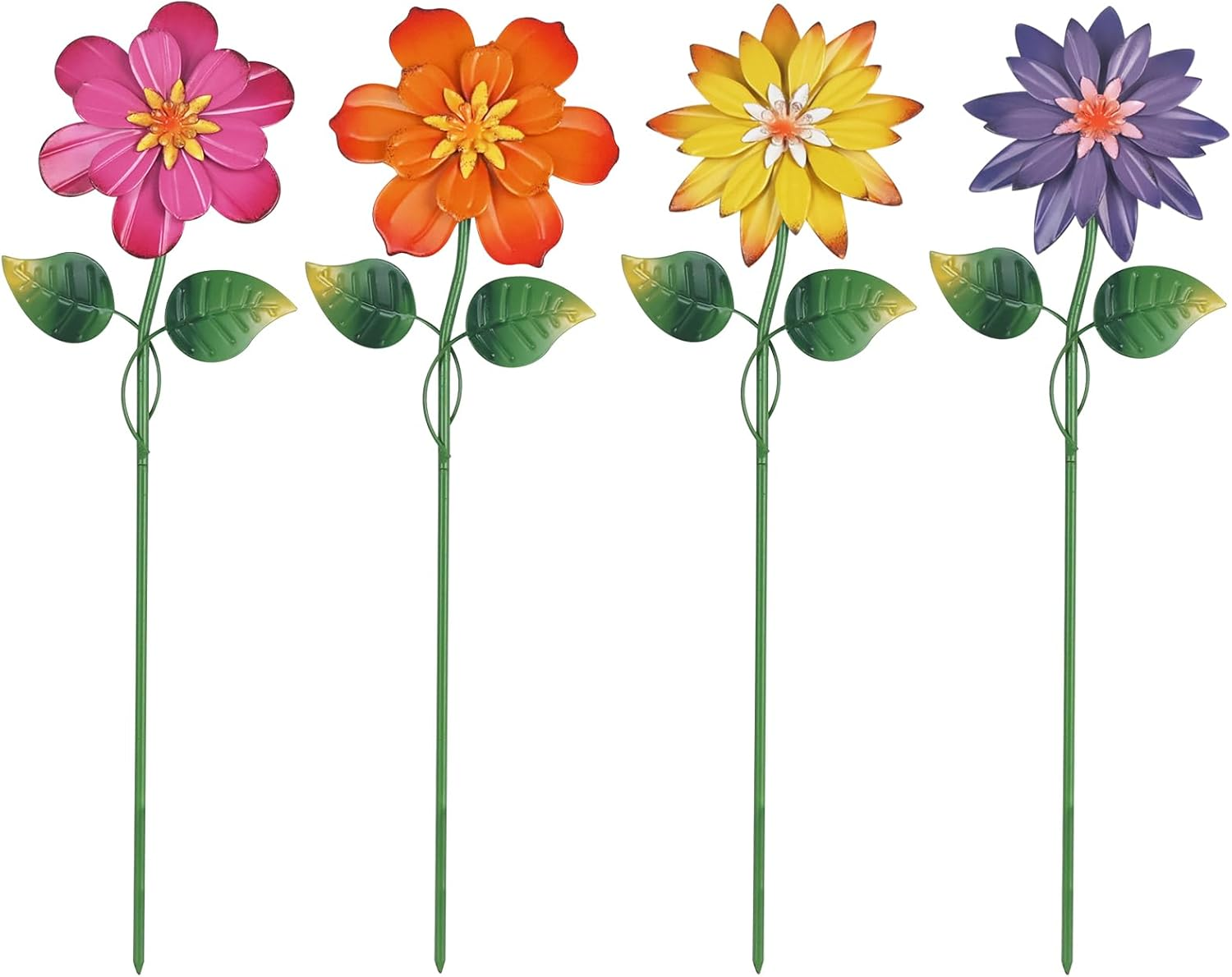 Metal Flower Decorative Garden Stakes,4 Pcs 19