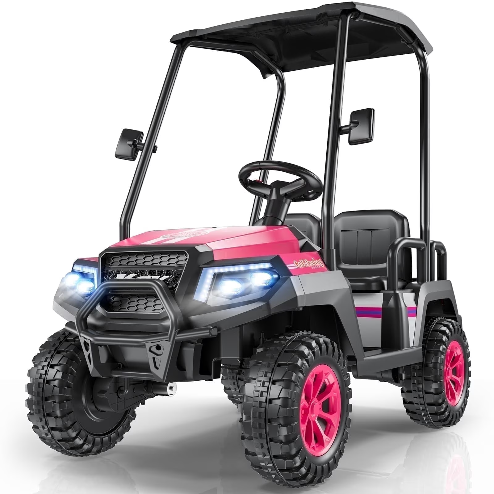24V Kids Golf Cart, 4 Seater Ride on Electric Golf Cart for Kids