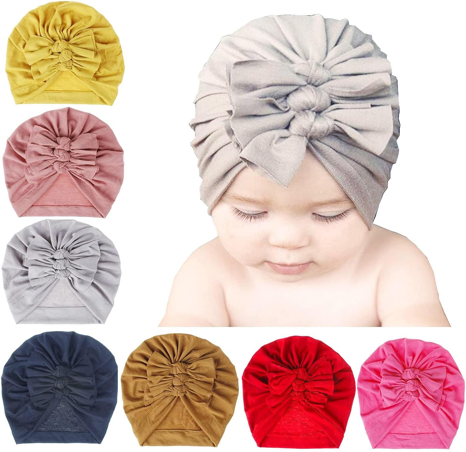 Upsmile 7 Pieces Adorable Baby Knot Headbands Newborn Elastic Sretch Head Wra... - Picture 17 of 20