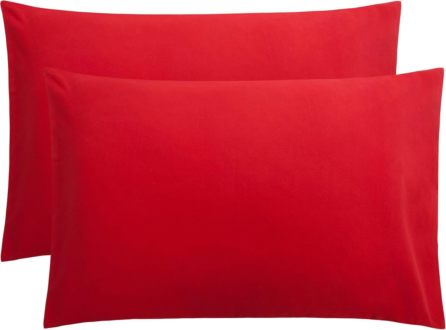 Microfiber Pillow Cases Queen Size Set of 2, Soft Pillowcases with Envelope Closure, Wrinkle Resistant Pillow Covers, 20x30, Red