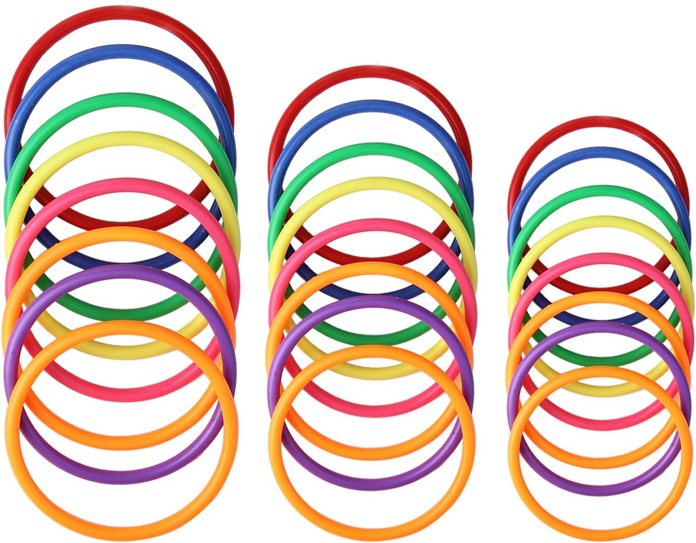 24Pcs Plastic Ring Toss Game Set Rings for Ring Toss for Kids Outdoor Games Plastic Carnival Rings Carnival Games for Carnival Party and Parent-Child Games…