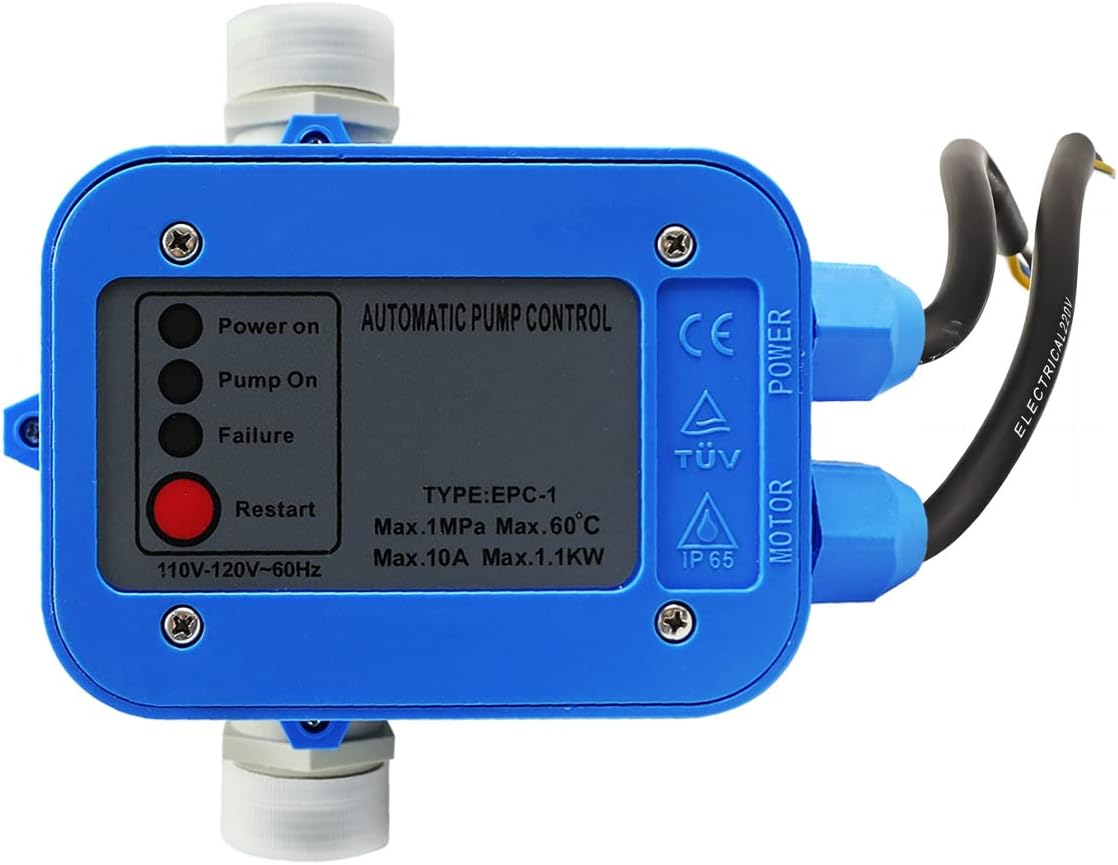 Water Pressure Switch, 110V Automatic Electronic Switch Control Water Pump Pressure Controller for Water Pump Blue