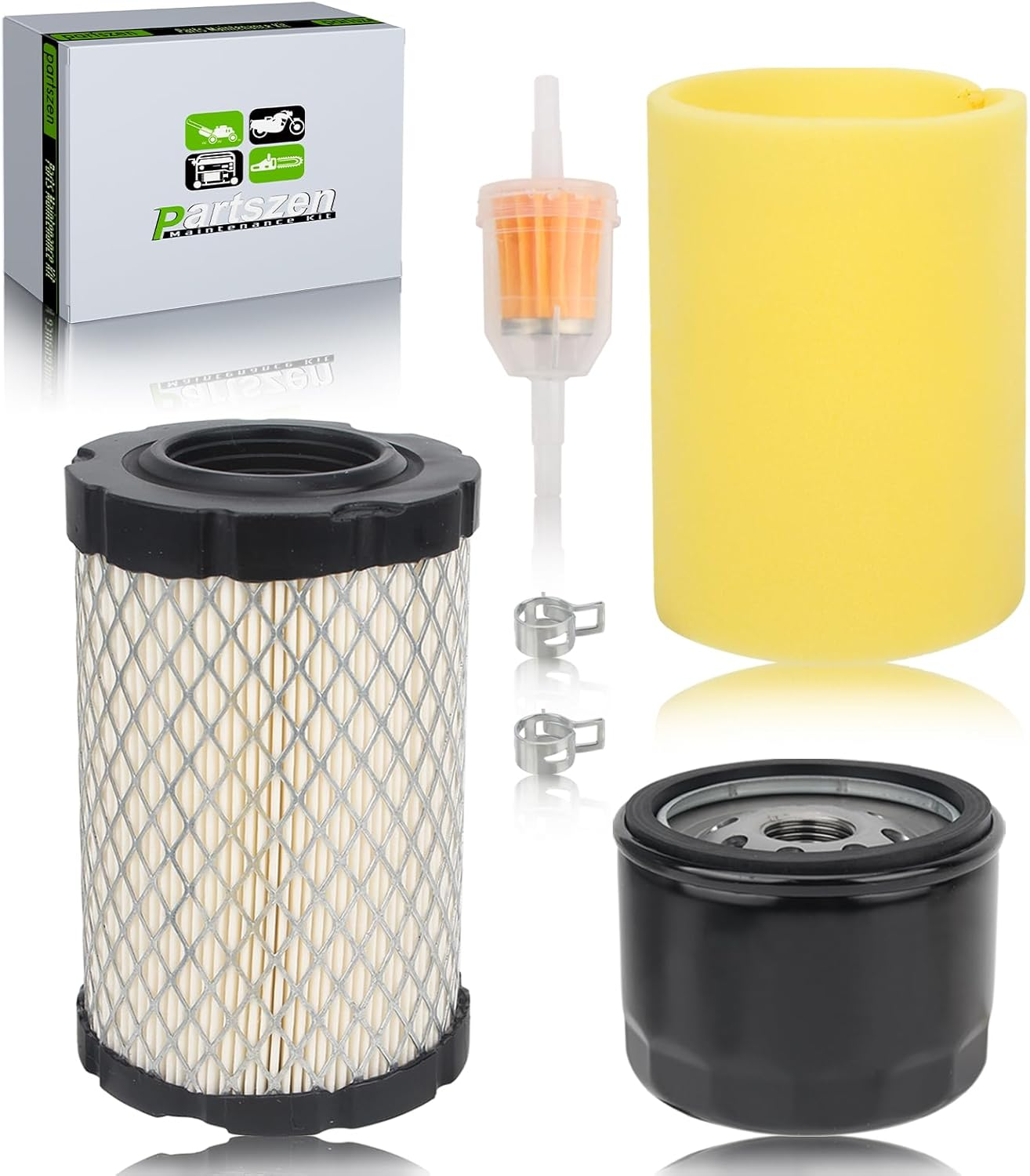YTH24V48 Air Fuel Oil Filter Kit for Husqvarna YTH24V54 YTA22V46 YTH18542 YTH24V54 Lawn Mower for John Deere D110 D130 D140 L105 L107 L108 LA135 AM125424 GY20577 MIU14395 GY20577