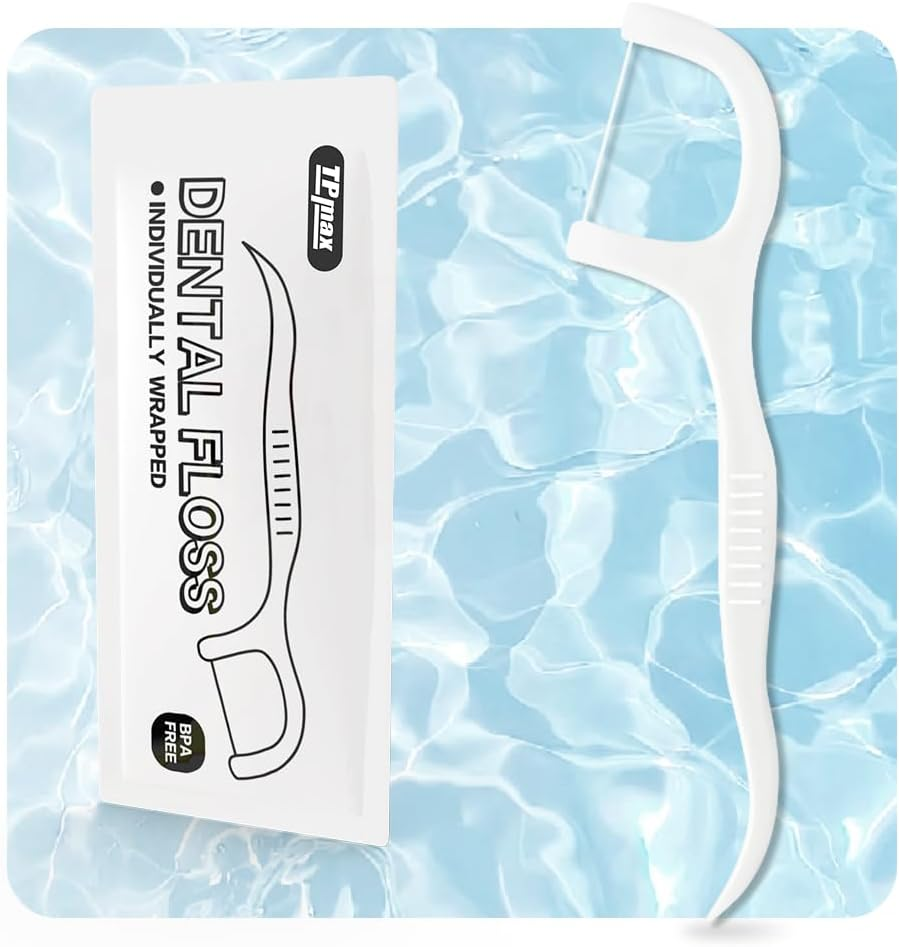 150 Count Dental Flossers Each Individually Wrapped, Floss Singles Bag, Travel Hotel Restaurant Office Car Dental Floss, Floss Picks Oral Care Teeth Clean Flat Wire