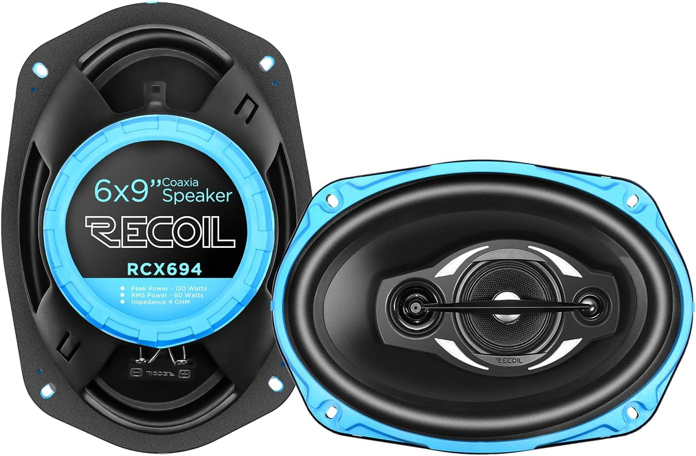 RECOIL RCX694 Echo Series 4-Way 6X9-Inch Car Audio Coaxial Speaker