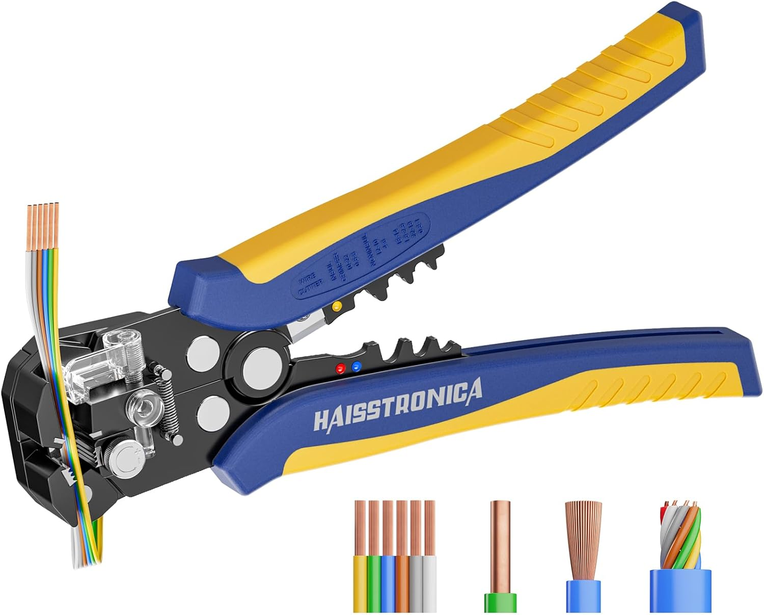 Self-Adjusting Wire Stripper, 3 in 1 Stripper/Cutter/Crimping Heavy Duty Automatic Electrical Wire Strippers for 10-24 AWG