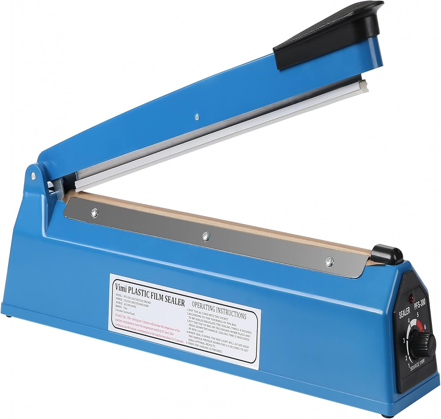 Impulse Heat Sealer Machine Manual Bags, 12 Inch, for Sealing Plastic/Pe PP Bags with Extra Replace Element Grip