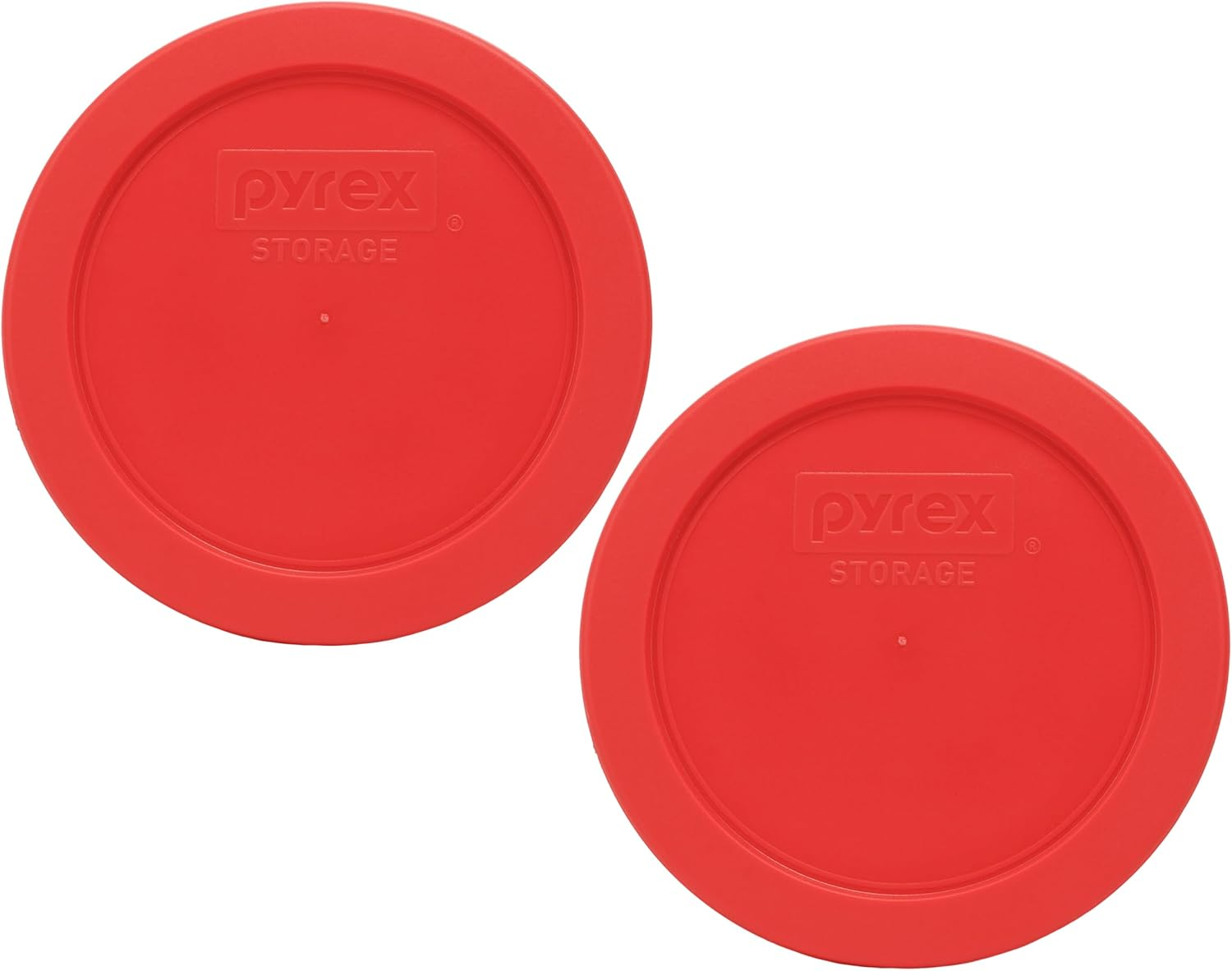 Pyrex 7200-PC 2-Cup Red Food Storage Replacement Lid (2-Pack) - Made in USA