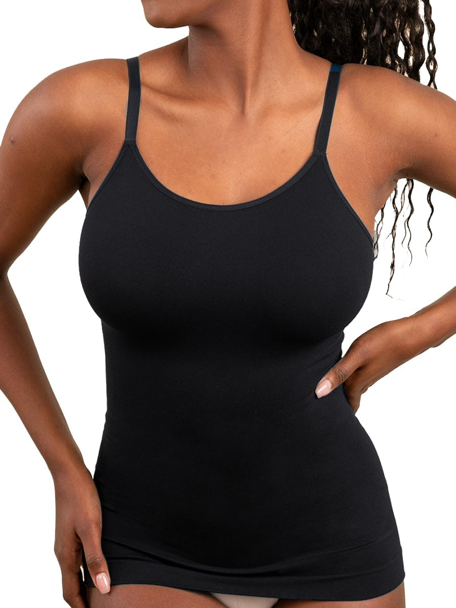 Women's Scoop Neck Cami Shapewear Top Tummy Control Camisole Tank Top Slimming